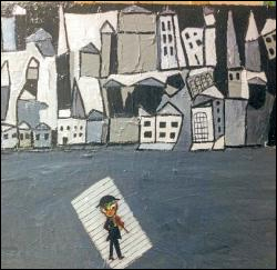   لوحة بريشة الفنان اللبناني فؤاد نعيم تحية إلى أنسي الحاج